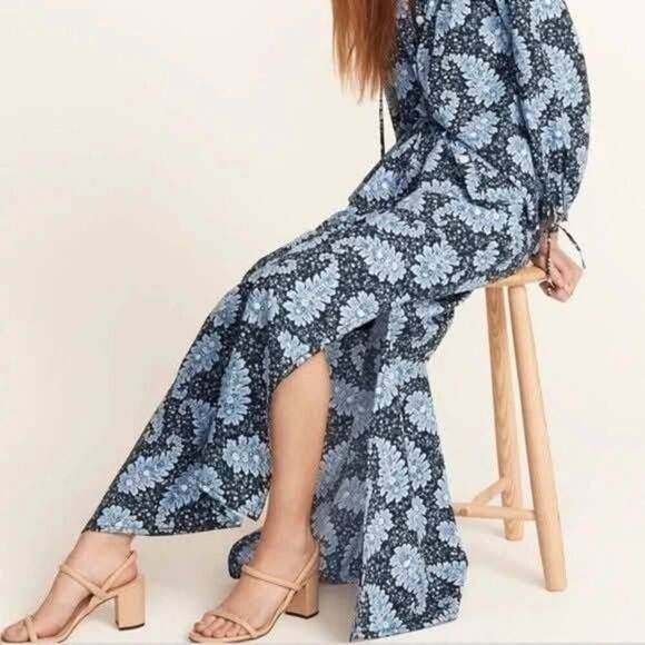 J. Crew Collection Straight & Pencil Skirt Women's Medium Blue Sequins Paisley - Picture 1 of 9